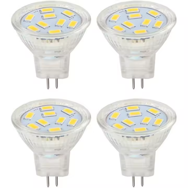 Bombillas LED MR11 de 2 W y 12 V, GU4, blanco cálido 3000 K, equivalente a halógeno de 20 W, MR11 G4/GU4.0 (paquete de 4) - 1