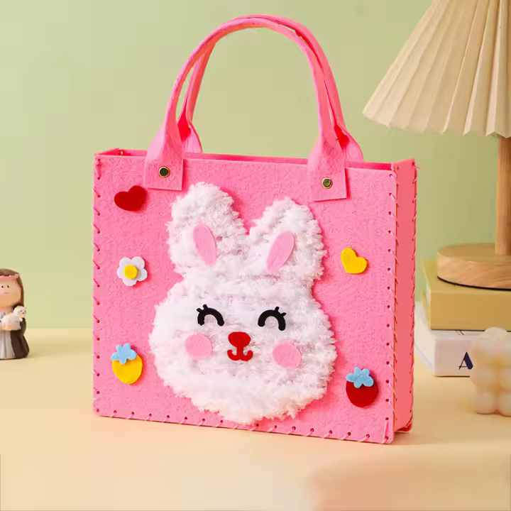 Set De Manualidades Para Niñas DIY Bolsa De Animal De Punto De Terciopelo Kit De Artesanía Para Principiantes Juguetes Hechos a Mano Para Aprender a Coser - 1
