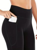Leggings De Yoga Para Mujer Cintura Alta Levanta Glúteos Estilo Flare Duraderos Elásticos Con Bolsillos Adecuados Para Todas Las Estaciones - details 24