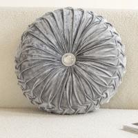 Almohada redonda de terciopelo con forma de rueda y diseño de flor de hielo para sofá, mesita de noche, ventana salediza, futón, almohada de calabaza - details 9