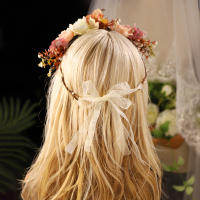 Diadema De Flores Multicolor Y Atractiva Para Novia Diseño Romántico Para Mujeres Adornos De Boda Hecho De Otros Material - details 3