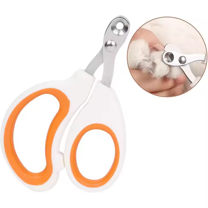 Cortaúñas para gatos con orificio de corte circular: evita cortar demasiado las uñas de las mascotas. Juego de cortaúñas profesional para patas (naranja). - 1