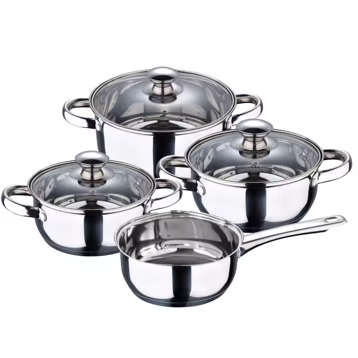 Batería de cocina 7 piezas SAN IGNACIO Faro fabricada en acero inoxidable apta para todo tipo de fuegos - 1