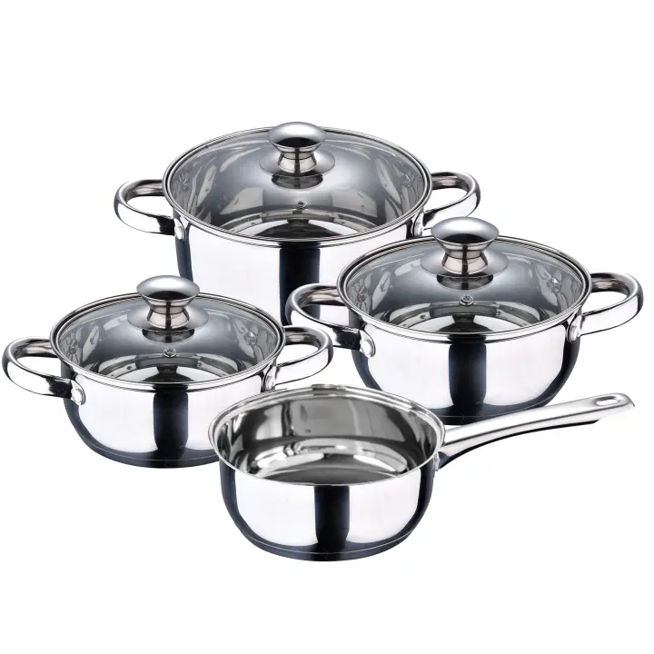 Batería de cocina 7 piezas SAN IGNACIO Faro fabricada en acero inoxidable apta para todo tipo de fuegos - 1