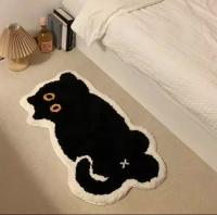 VIKAMA Alfombra De Piso De Peluche Imitación De Cachorro Gato Negro Para Habitación De Niña Absorbente Antideslizante Para Baño Y Cocina - details 8