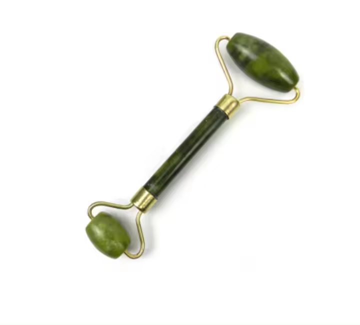 Juego De Cuidado De La Piel Con Rodillo De Jade Natural Y Piedra De Quartz Para Rostro Herramienta De Gua Sha Para Ojos Refrigerio Masaje Facial Con Rueda De Jade - 1