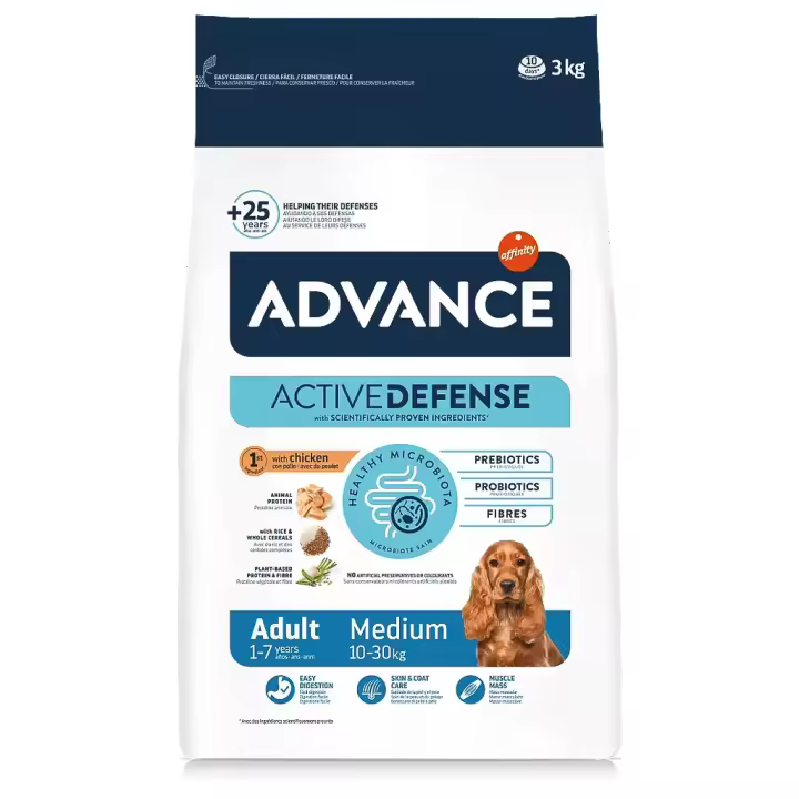 Advance Medium Adult, 3kg, 14kg, Pienso para Perros de razas medianas - 1