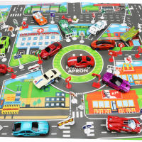 Mesa De Juego Ciudadana 83x57cm Con Señales De Tráfico Mapa De Estacionamiento Dinosaurio Fermero Juguete Educativo Para Niños Sin Batería Material ABS - details 3