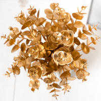 6 Piezas De Mini Eucalipto Artificial Hoja Verde Plástica Decoración Para Hogar Sala De Estar Jardín Fiesta Boda Decoración Floral Falsa - details 5