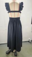 Vestido De Verano Para Mujer Corte A-line De Pierna Media Sin Espalda Con Cintura Definida Y Bolsillos Estilizado Con Flores - details 2
