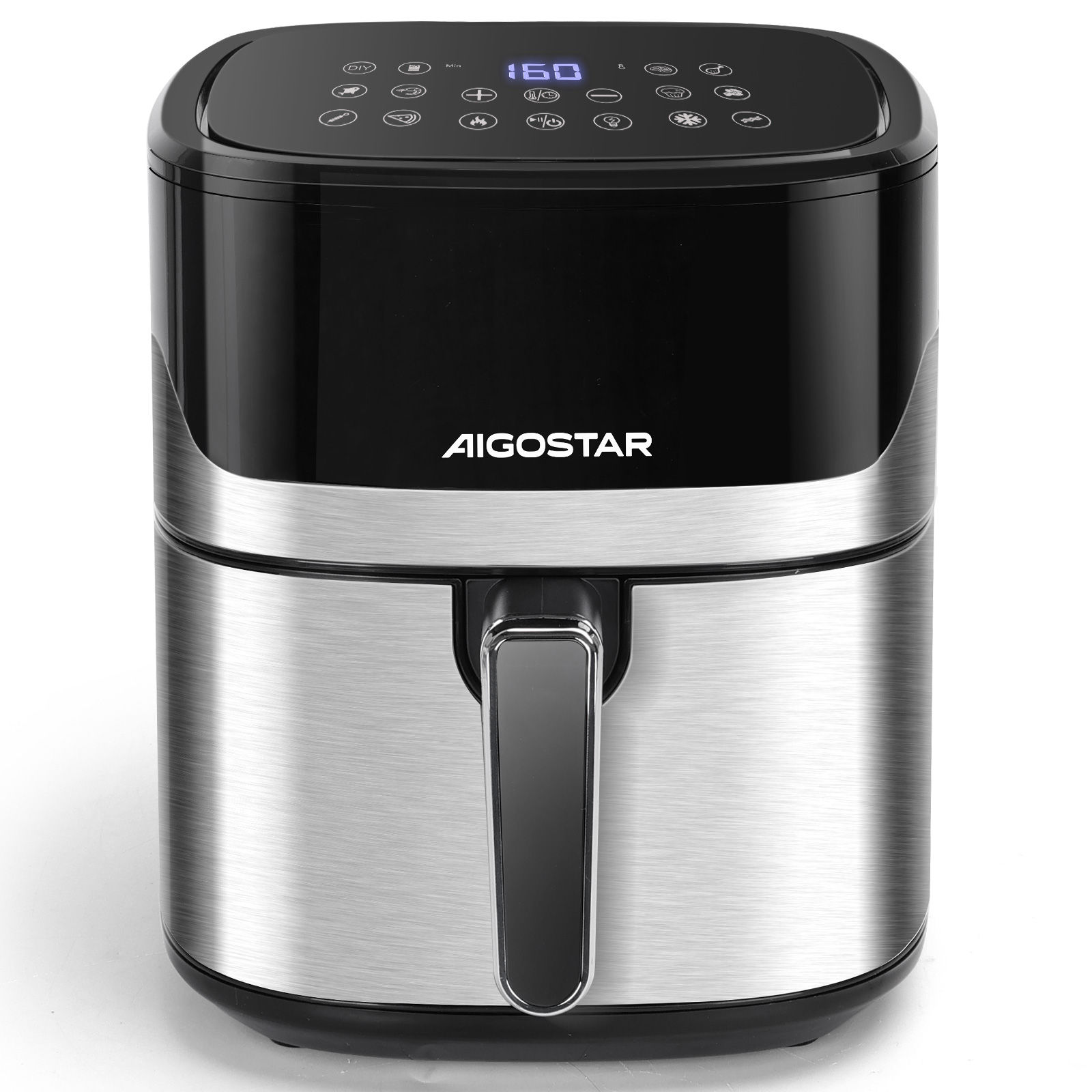 AIGOSTAR Freidora de Aire sin Aceite 6.5L, con Ventana de Visualización, 10 Funciones Preestablecidas, Precalentamiento Inteligente, Descongelación, La luz es Controlable.1600W.