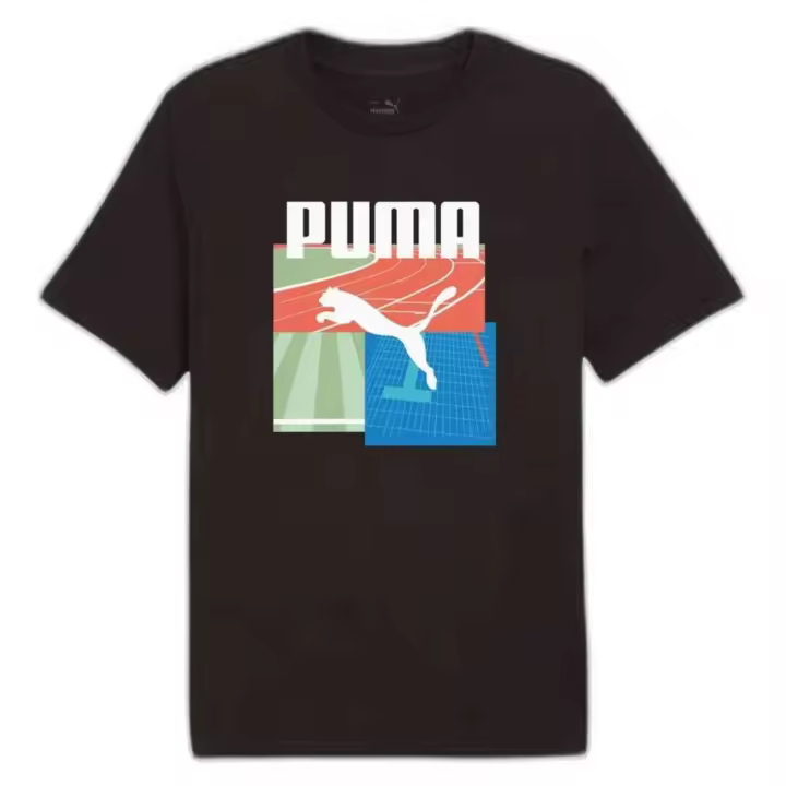 Camiseta de Manga Corta Puma Graphics Summer Sports para hombre en color negro - 1