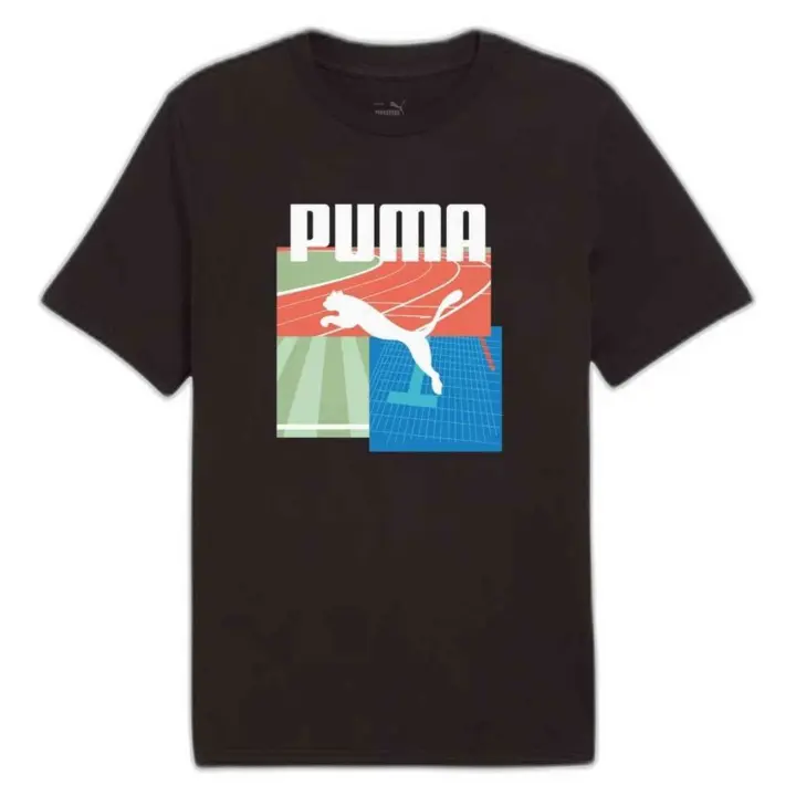 Camiseta de Manga Corta Puma Graphics Summer Sports para hombre en color negro - 1