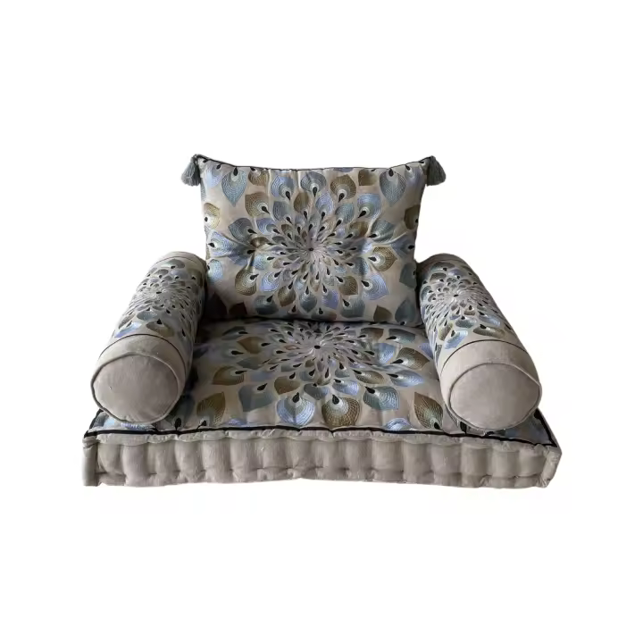 SILLON SET 4 ALGODON 90X55X18 DOBLE AZUL FIJALO TX205291 - 1