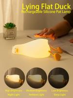 Lámpara De Noche Recargable LED En Forma De Pato Con Silicona Luz De Iluminación Infantil Para Decoración De Habitaciones Regalo De Cumpleaños - details 0
