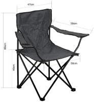 Folding steel camping chair, 50x50x80cm, folding camping chair, ideal for camping or fishing, resistant steel structure and waterproof canvas seat - details 6