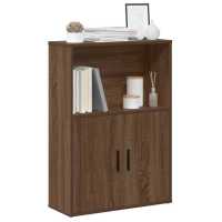 vidaXL Estantería madera de ingeniería 60x24x85 cm en color Marrón roble/Negro/Gris hormigón y más | almacenamiento funcional diseño moderno para baño dormitorio sala - details 0