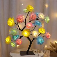 Lámpara De Mesa En Forma De Rosa LED Con Luz De Noche Y Árboles De Navidad USB Decoración Para Fiesta De Hogar Y Bodas Regalo Para Madre - details 3