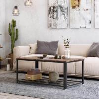 Mesa de centro industrial, elegancia vintage con toque de hierro, ideal para decoración y funcionalidad en tu hogar, 106x60x45 cm - details 1