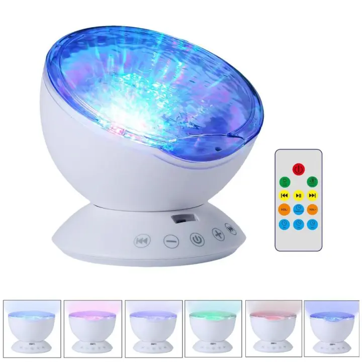 Luz Nocturna Decorativa Para Niños LED Proyector De Oceano Con Control Remoto Y Reproductor De Música Regalo Ideal - 1