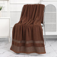 Toalla De Baño Grande Y Gruesa De Algodón Puro Absorbente De Agua No Desprendible Con Patrón Rectangular Máquina Lavable - details 2