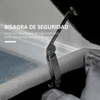 HOMCOM Banco de Almacenamiento Taburete de Almacenaje Tapizado en Lino con Tapa Abatible y Patas de Acero para Dormitorio Salón Entrada Carga 150 kg 102x40x39,5 cm - details 4