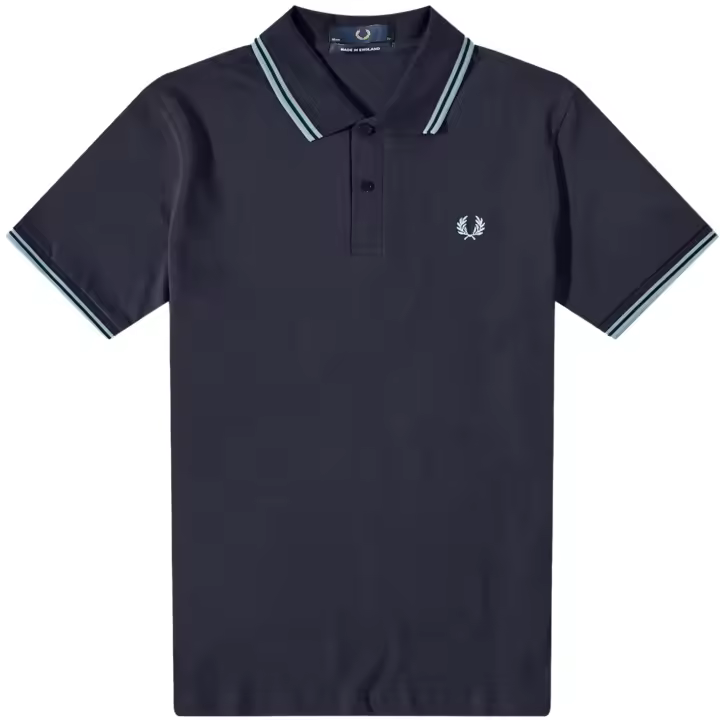 Fred Perry Reissues Original Twin Tipped Polo Navy Ice Ice - 1