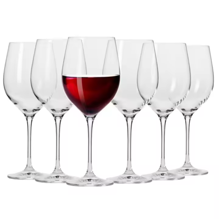 Krosno Copas de Vino Tinto | Conjunto 6 Piezas | 450 ML | Colección Harmony | Perfectos para Uso en Casa, Restaurante y en Fiestas | Apto para Lavavajillas - 1