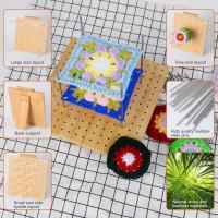 Tablero De Bloqueo De Crochet De Madera De Bambú Con Soporte Ajustable Reutilizable Para Cuadrados De Abuela - details 4