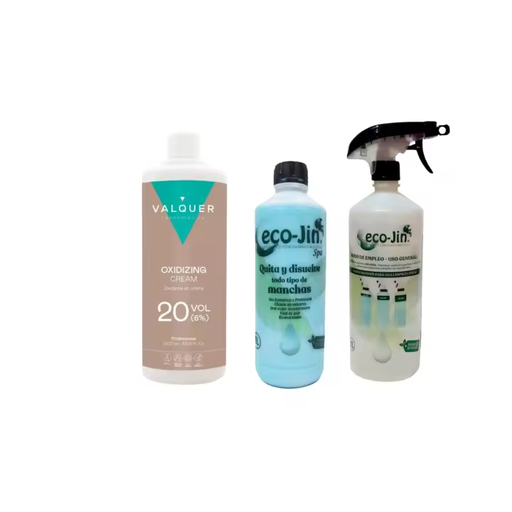 ECO-JIN ORIGINAL 1L, DIFUSOR. Aroma de Laboncler y Oxidante en Crema Valquer 40 Volúmenes 1L Tratamiento Profesional para Cabello, Nutrición Profunda, Resultado Radiante, Fragancia Duradera, Fórmula Alta Calidad, Cuidado Capilar, Brillo y Suavidad - 1