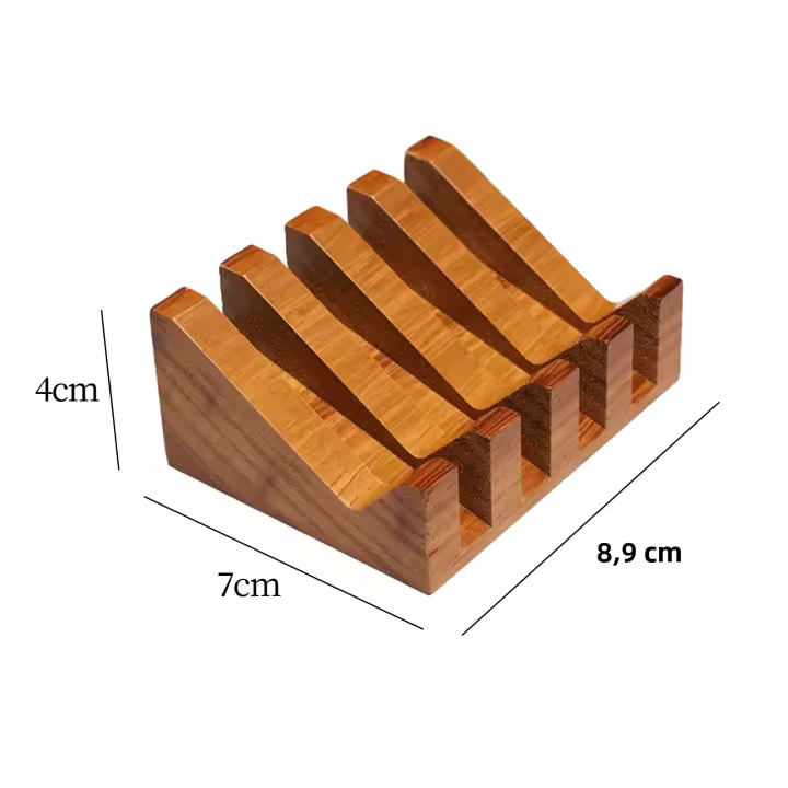 Soporte Para Jabón De Madera Para Baño Y Cocina Bandeja Para Fregadero Accesorios De Baño Decoración Creativa Tamaño 8.9cmx7cmx4cm - 1