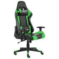 vidaXL Silla gaming giratoria PVC en color Rojo/Verde/Dorado y más | cómodas modernas ergonómicas para comedor cocina salón hogar - details 1