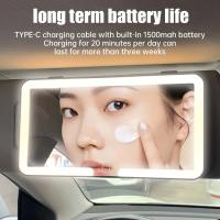 Espejo De Maquillaje Para Coche Con Visera Solar LED 3 Modos Ajuste Táctil Carga USB Accesorios Automotrices Espejos Cosméticos - details 12