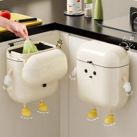 Cesta De Basura Colgante Para Cocina Y Baño Hecha De Plástico ABS Duradero Fácil De Limpia Cubierta Superior Previene Olores - details 1