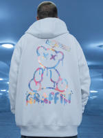 Sudadera De Fleece Para Hombre Con Estampado De Oso Graffiti Estilo Retro Casual De Otoño Sudadera De Cuello Alto Hip Hop Y2k - details 4