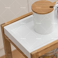 Cesta de almacenamiento con carrito para el hogar, estantería de almacenamiento móvil para el suelo. - details 5