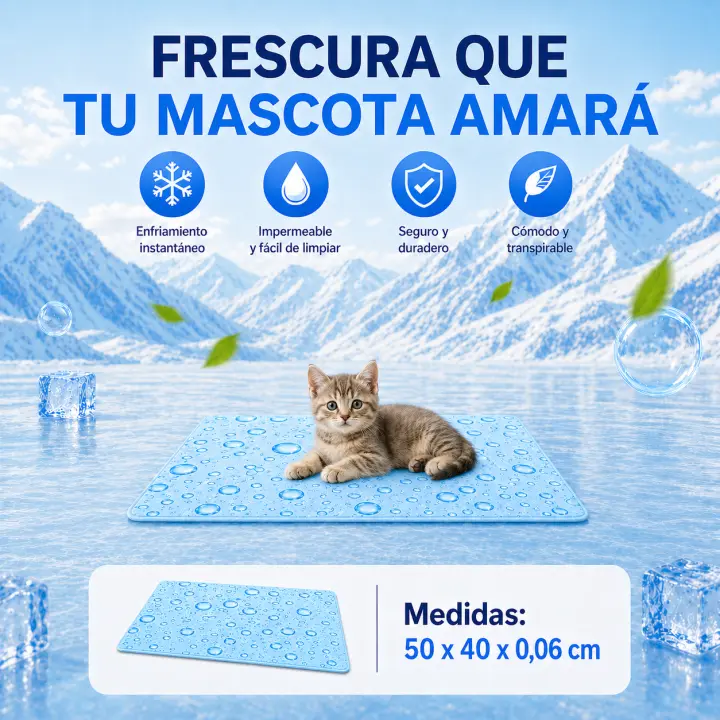 PAWDLE Alfombrilla Refrescante para Mascotas, Esterilla de enfriamiento hidratante para mascotas, Almohadilla de enfriamiento de verano para mascotas, Esterilla de enfriamiento para cama de perro/gato, Adecuada para mascotas medianas/pequeñas - 1