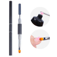 Cepillo De Uñas Para Extensión De Acrílico Y Gel Con Doble Finalidad Herramientas De Manicura Con Lápiz De Pintura De Flores Y Espátula Para Remover Gel - details 0