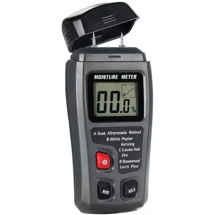 Medidor de humedad de madera, 2 pines, LCD digital, 0,5 % de precisión, 0-99,9 %, detector de humedad para leña (no incluye pilas) - 1