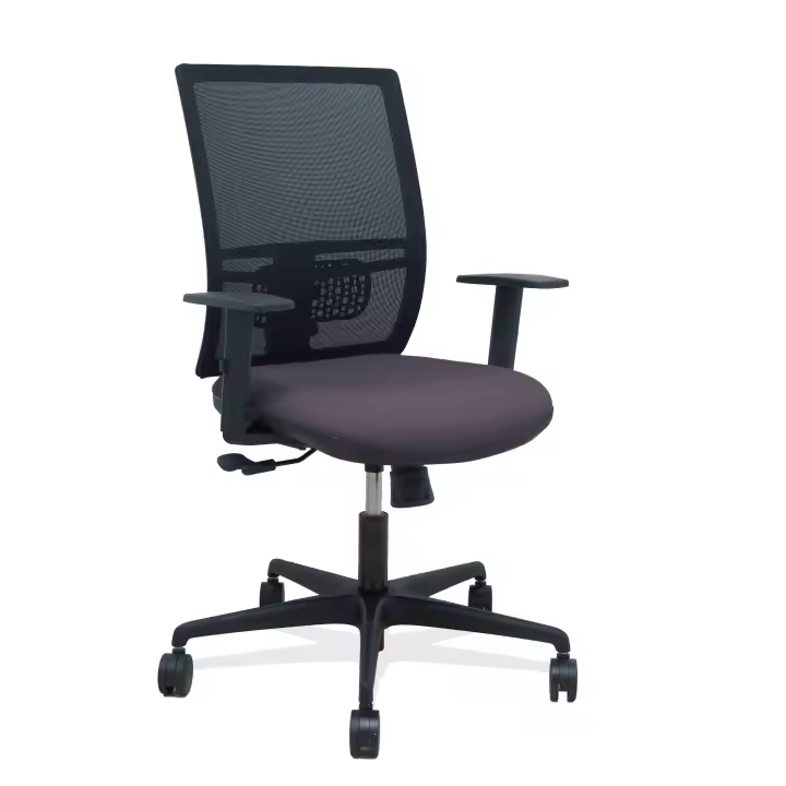 Silla Yunquera sincro malla negra bali gris oscuro brazo regulable - 1