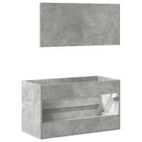 vidaXL Armario de baño con espejo madera de ingeniería gris hormigón - details 4
