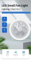 Ventilador De Techo Rotativo 3en1 Con Control Remoto Y Luz Base De Iluminación E27 Para Dormitorio Y Sala De Estar Aromaterapia Contemporáneo ABS LED - details 0