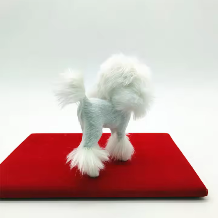 Figura De Poodle Rosa De 4 Pulgadas Peluche Simulación Perro Juguetes Regalo Artesanías Decoración Para El Hogar - 1