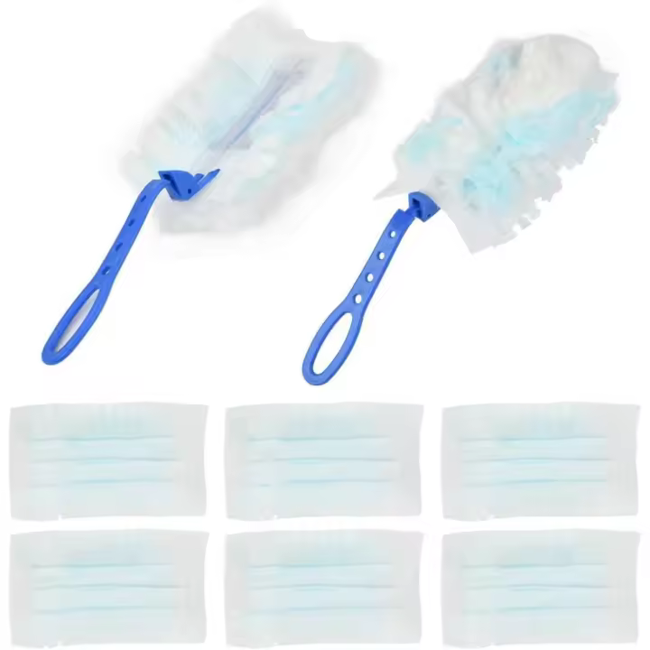 Paquete de 2 prácticos plumeros de microfibra con 20 recambios de plumero, limpiador de polvo pequeño - 1