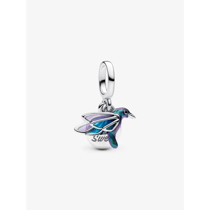 Pandora - Charm Doble Colgante de Colibrí Soñador-Plata de Lei - 1