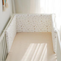 LALA - Barandilla de Cama para Bebe desmontable y lavable, Gasa de Algodón Puro, almohadilla protectora anticolisión para Barandilla de Cama para Bebe Dream 60*30*3 desmontable, - details 4