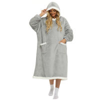 Manta De Flannel Super Larga Con Mangas 120/150cm Sudadera De Invierno Para Hombres Y Mujeres Abrazable De Peluche Gran Tamaño Para Ver Televisión - details 4
