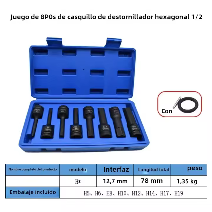 Kit De Brocas Hexagonales Para Aire 1/2 Pulgada Herramientas De Destornillador Y Destornillador De Ratchete Para Reparación De Herramientas De Impacto Y Manual - 1