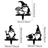 1pc Decoración De Jardín De Metal En Forma De Síntoma Navideño Grande Con Silueta De Gnome Para Adornar El Jardín Al Aire Libre - details 1