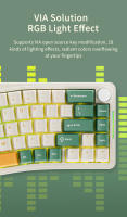 AJAZZ AKS068 Struktura Uschelke Alice68 Teclado Mecánico RGB Modo Triple Hot Swap Ergonómico 68 Teclas Sea Salt Shaft - details 10